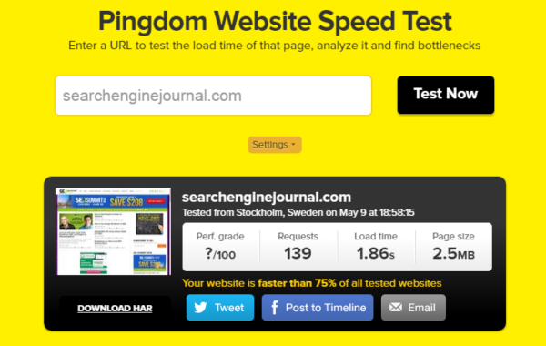 Pingdom-Website-Speed-Test