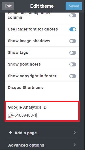Google Analytics tumblr-tracking-code